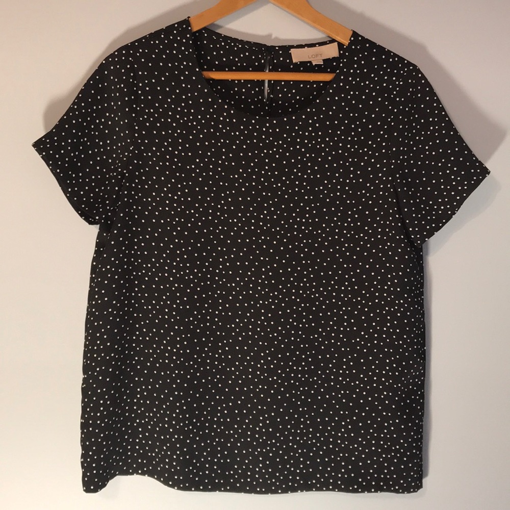 Ann Taylor Loft, Black and White Dress Shirt